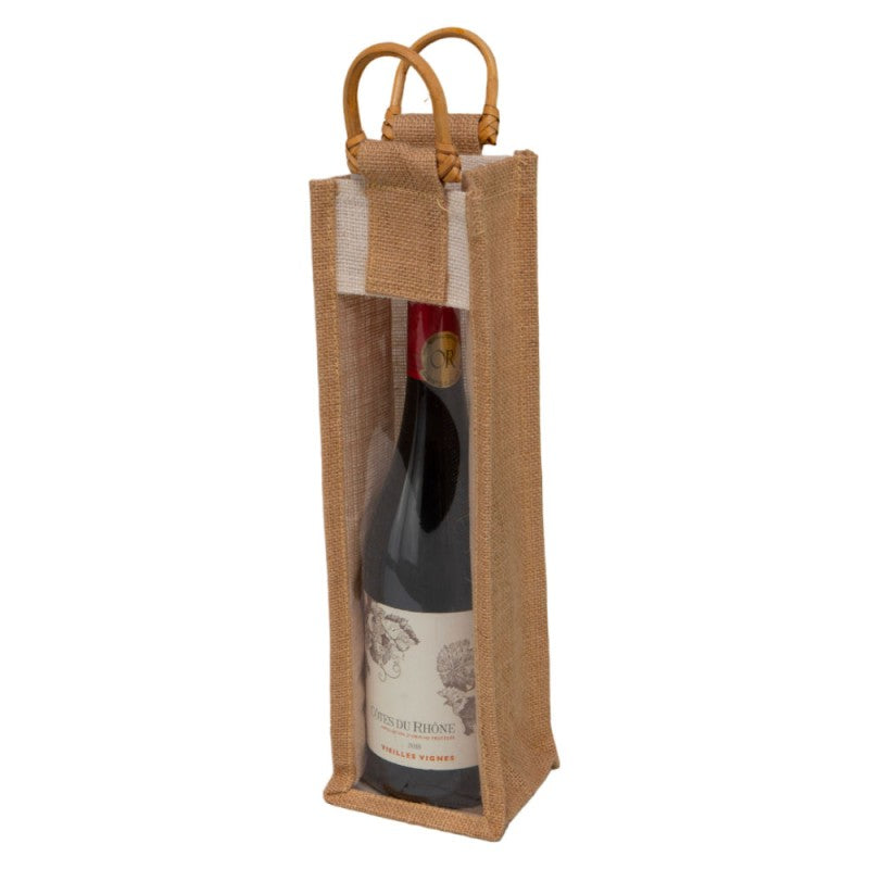 Wijnfles verpakking juten - 1 Fles