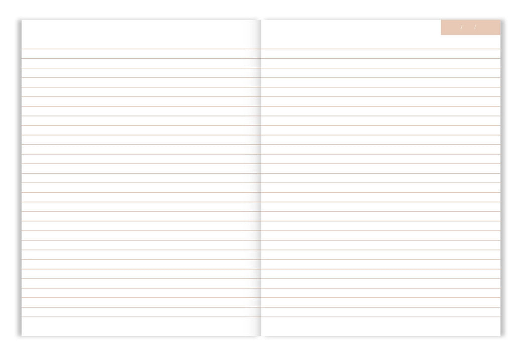 Journal Notitieboek A5 - Schrijflijnen - Beige