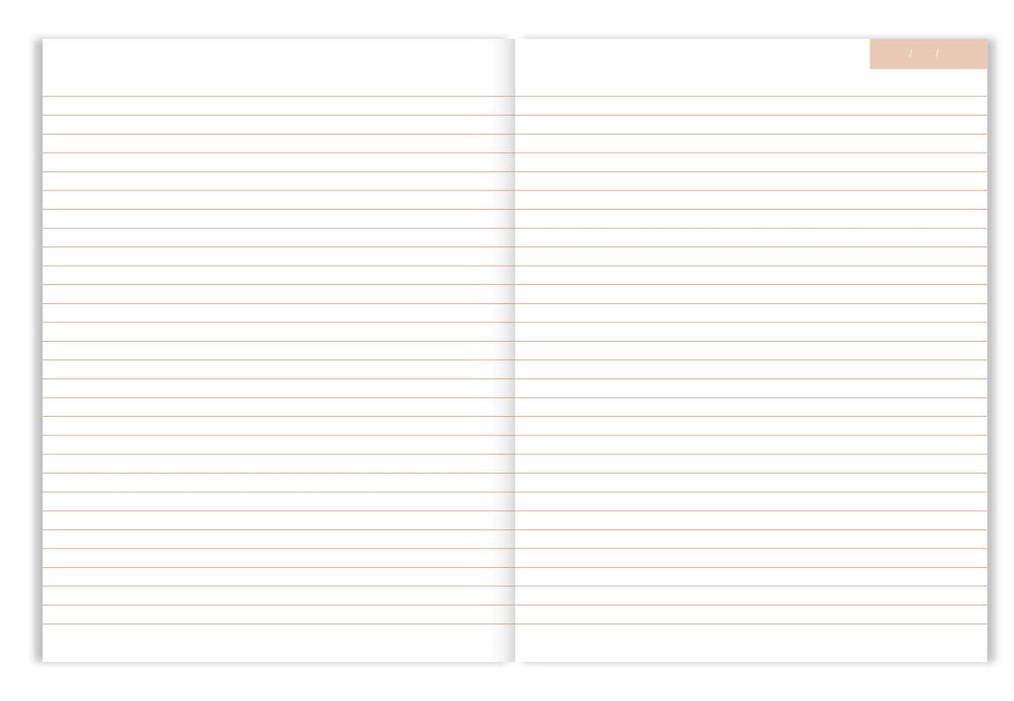 Journal Notitieboek A5 - Schrijflijnen - Beige