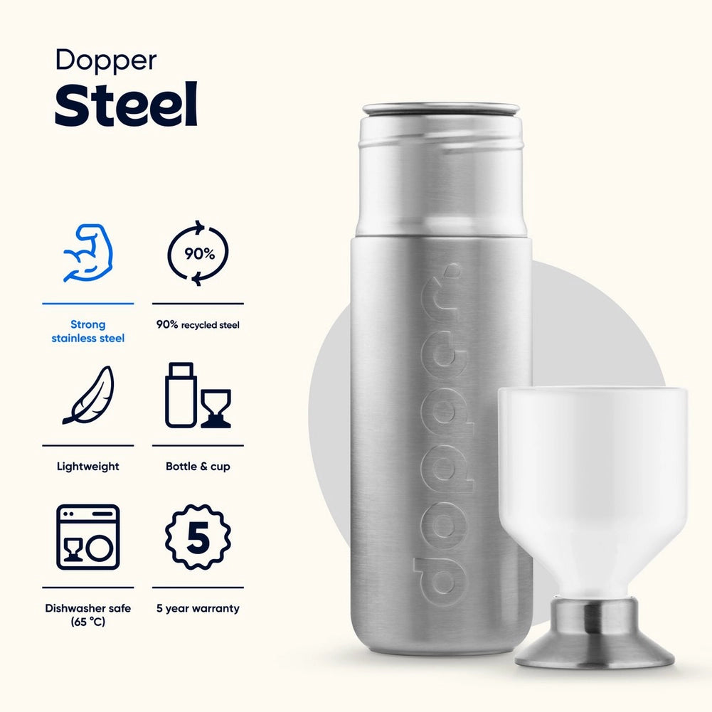 Dopper Steel herbruikbare waterfles 1,1 L