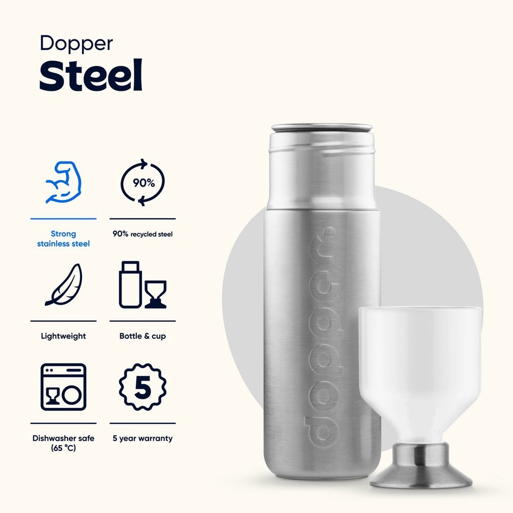 Dopper Steel herbruikbare waterfles 800 ml