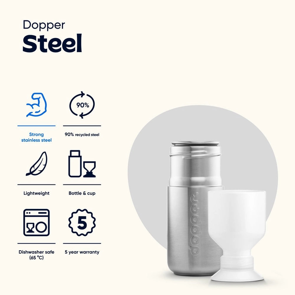 Dopper Steel hervulbare waterfles roestvrij staal 350 ml