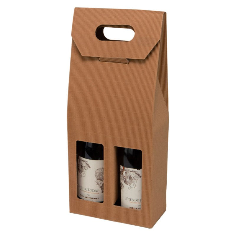 Kraft doos Relief- 2 flessen