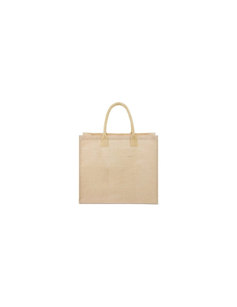 Jute tas korte handvatten - Beige