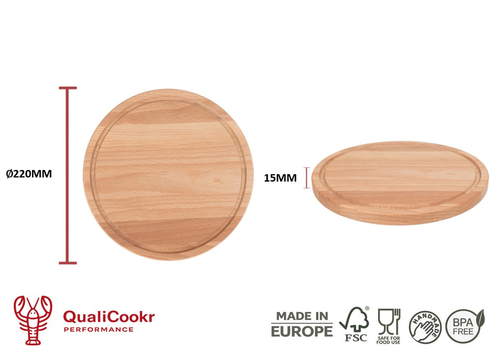 Beukenhout Serveerboard rond ∅220x15MM | Borrelplank
