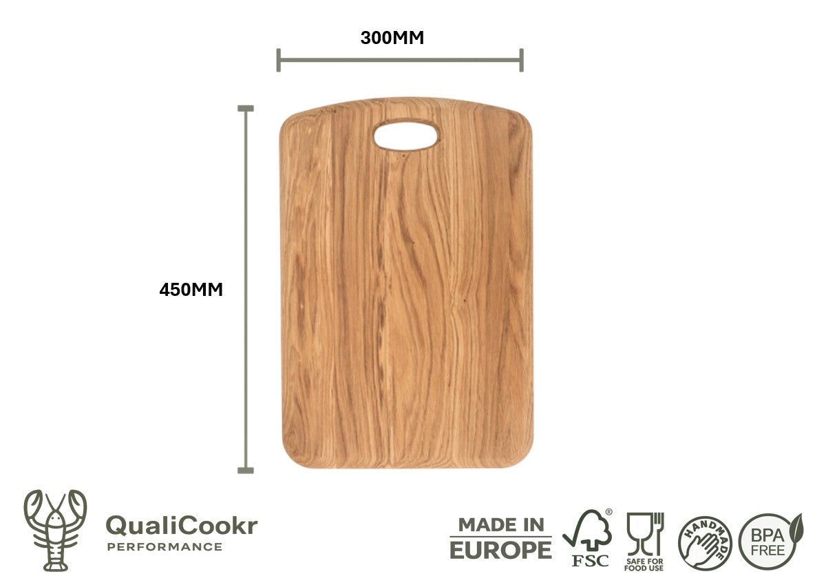 Eiken Serveerboard met handel 450x300x20MM | Borrelplank
