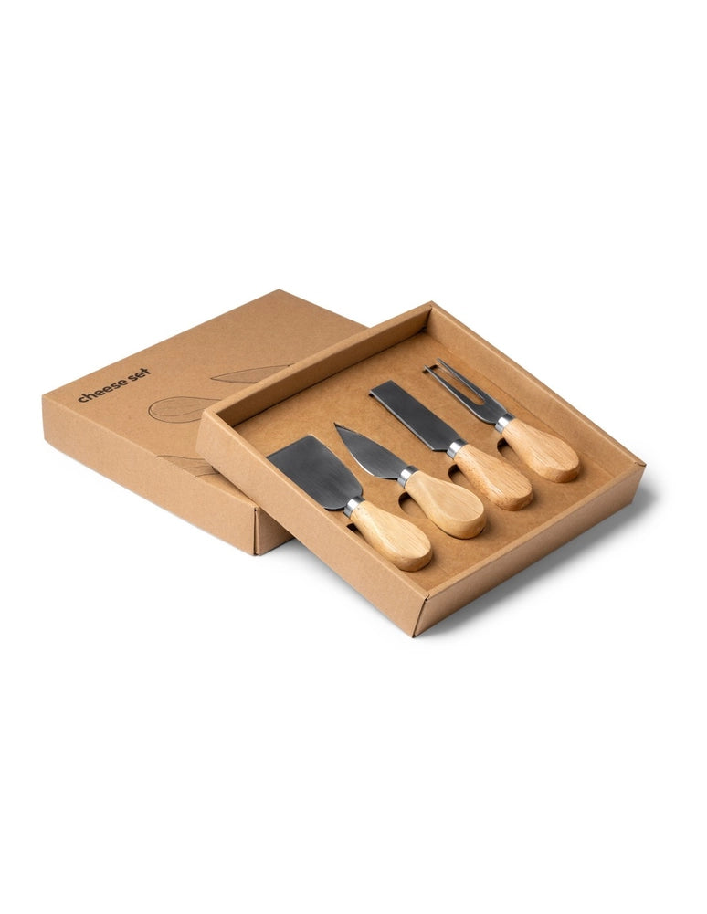 Set van 4 aanpasbare kaasbestekken met gravure