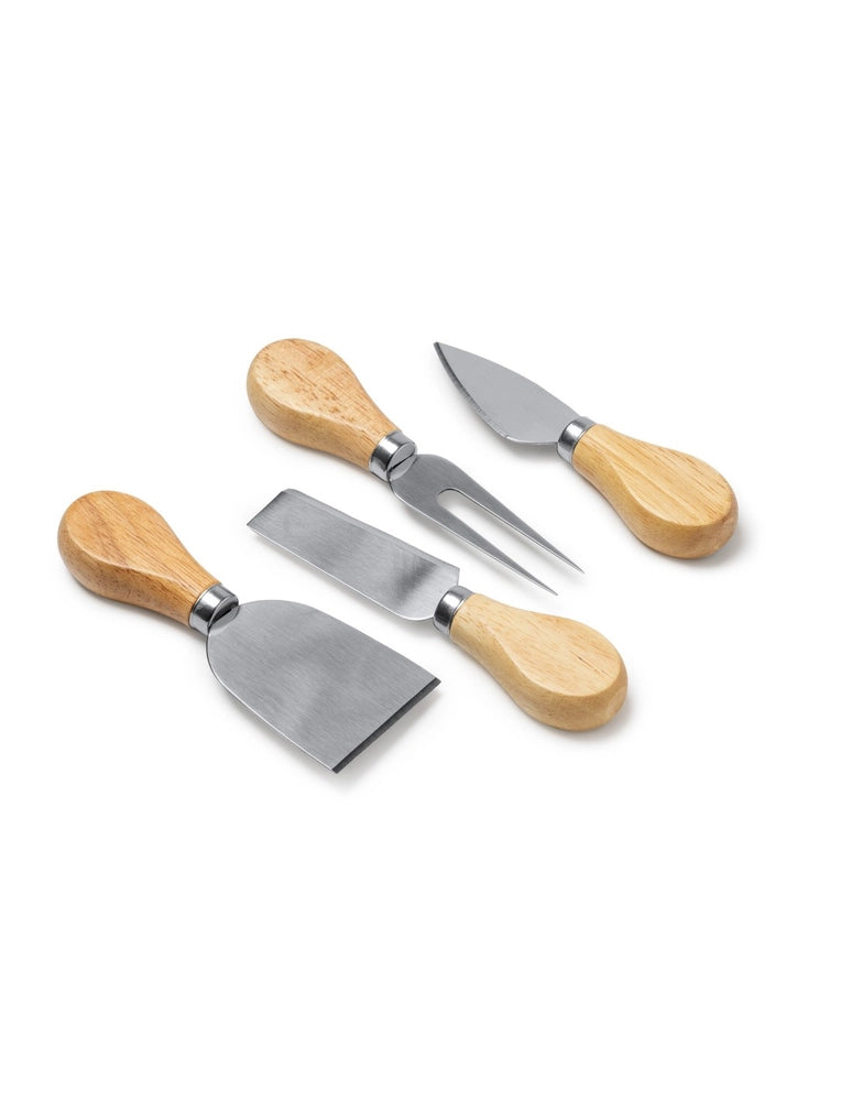 Set van 4 aanpasbare kaasbestekken met gravure