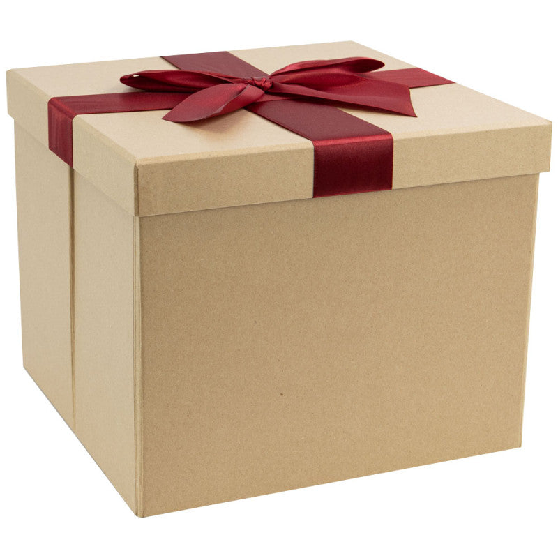 Surprise box met rood lint 27 x 27 x 22 cm