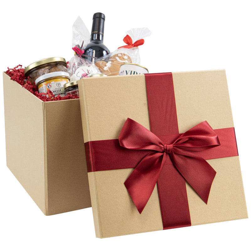 Surprise box met rood lint 27 x 27 x 22 cm