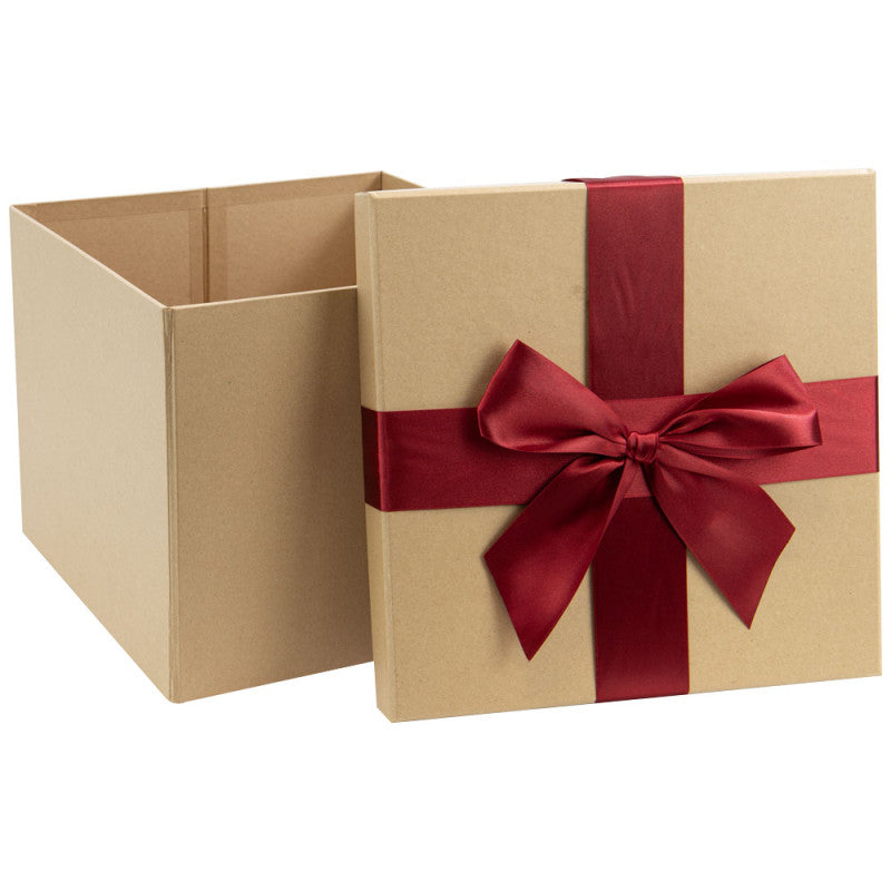 Surprise box met rood lint 27 x 27 x 22 cm