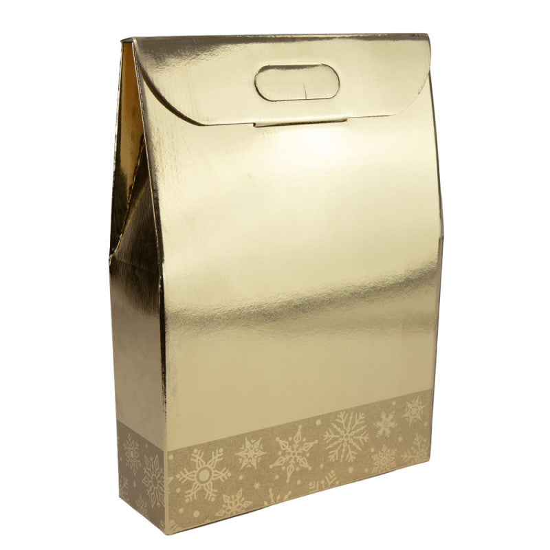 Flessenetui goud 27 x 9 x 38 cm- 3 Fles