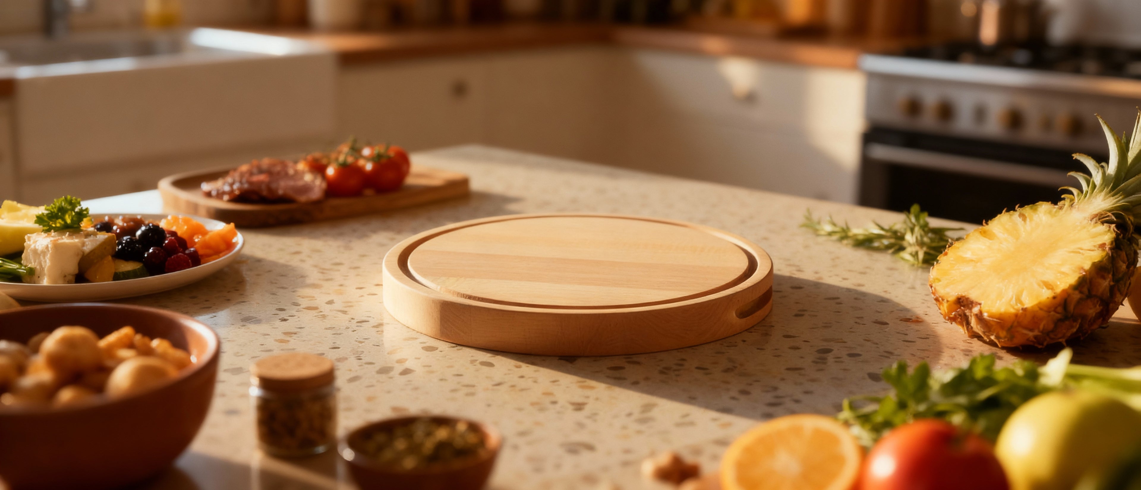 Beukenhout Serveerboard rond ∅350x40MM | Borrelplank