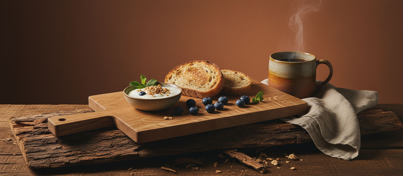 Beukenhout Serveerboard met handel 340x150x9MM | Borrelplank