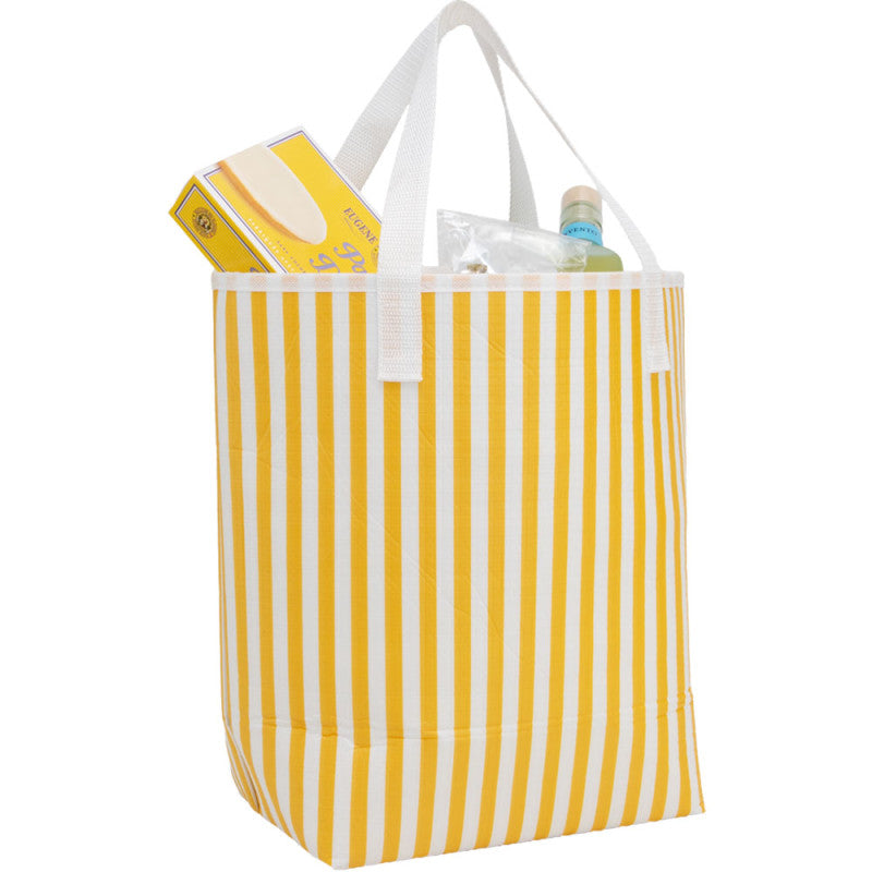 Draagtas met rits  41 x 17 x 34 cm - Wit/Geel